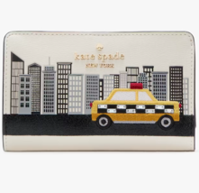 NWB Kate Spade NYC Big Apple Taxi Medium Wallet Meringue KJ058 $229 Gift... - $89.09