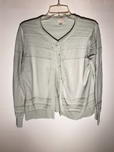 A New Day Womens Wool Blend Cardigan Sz L Light Green Cable Knit Long Sl... - $14.85