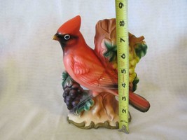 Wales Japan Cardinal 8.5&quot; Porcelain Figurine, Large Bird w/ Grapes, Cold... - £15.21 GBP
