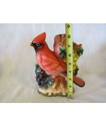 Wales Japan Cardinal 8.5&quot; Porcelain Figurine, Large Bird w/ Grapes, Cold... - £15.17 GBP