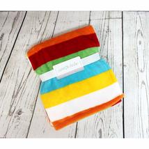 Bright Stripes Coral Fleece Baby Blanket Multi Color Stripe Neutral Poly... - $44.52