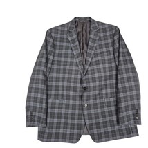 Lauren Ralph Lauren Black Label grey/blue plaid blazer fully lined 48L - $261.81