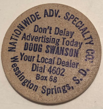 Nationwide Advertising Specialty Wooden Nickel Wessington Springs South ... - $4.94