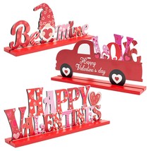 3Pcs Valentine Table Decorations,Wooden Centerpiece Signs For Dining Room Tabl - £22.44 GBP