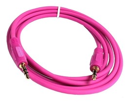 3.5mm Plug Male to Male Stereo Auxiliary Aux Cord Cable (10ft) - Hot Pink - £11.72 GBP