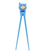 Blue Porky Pig Reusable Training Chopsticks Set With Silicone Helper BPA... - $12.28 CAD
