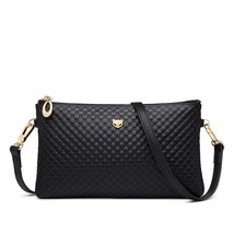 ER  Leather Women Crossbody Bags Simple Classic Style Lady Black Messenger Bag S - $74.26