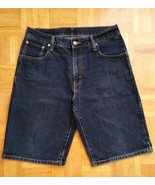 MEN&#39;s Levi&#39;s 569 Loose Straight Fit Dark Denim Wash Jeans Shorts Size 30 - $13.99