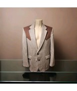 Circle S Brown Western Sports Coat Blazer Men&#39;s 44R Cowboy Style Vtg Yok... - £50.77 GBP