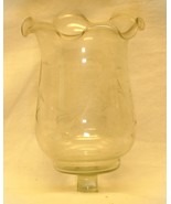 Peg Votive Candle Holder Clear Glass Etched Floral Wavy Top - €11,09 EUR