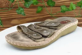 Earth Spirit Sz 7.5 M Brown Slide Leather Women Sandals - £13.41 GBP