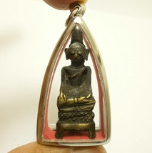 Laos Buddha chiangroong amulet pendant super rare antique blessed for wealth hap - £140.88 GBP