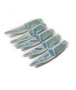 Set Of 5 Porcelain Boat Blue Chopsticks Knife Utensil Holders Rests Vintage - $12.84