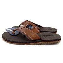 Nautica Clarkson 3 Faux Leather Tan Brown Thong Sandals Mens Shoe Size 9 New - £22.88 GBP