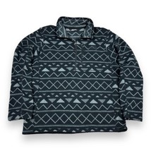 The North Face Mens Quarter Zip Pullover Fleece Aztec Design Black Gray ... - $46.04