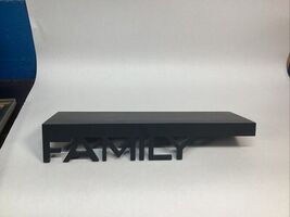 ‘Family’ Wooden Black Floating Wall Shelf - 18x5.5” - $14.84
