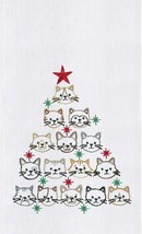 Gallerie Ii Cat Face Christmas Tree Towel Christmas Holiday Decor - £9.55 GBP