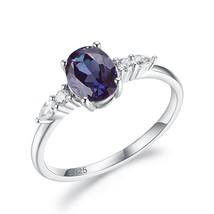 585 rose gold lab grown Alexandrite Gemstone Ring for Women Solid 925 Sterling S - £87.19 GBP