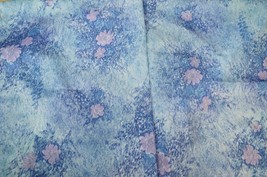 Sewing Challis Fabric Purple Blue &amp; Pink Floral Blouse Skirt Material 76x54 - $12.86