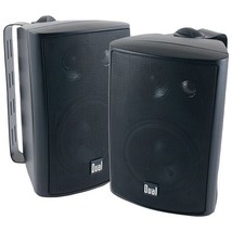 Dual LU47PB 4&quot; 3-Way Indoor/Outdoor Speakers (Black) - £77.01 GBP