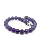 David Yurman Amethyst Spiritual Beads Bracelet 8.5&quot; 8 mm Silver Estate D... - €211,03 EUR