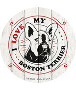 I Love My Boston Terrier Inverted Novelty Circle Coaster Set of 4 - €17,21 EUR