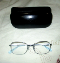 Coach Eye Glasses Silver &amp; Blue Frames W/Case and Polishing Cloth New - $84.15
