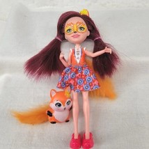 Enchantimals Doll Felicity Fox 6&quot; w Flick Fox Dress Shoes Everwilde Wonderwood - £5.77 GBP