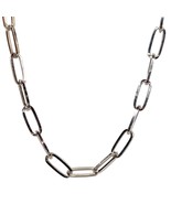 Vintage Graziano CN Signed Silver Tone Heavy Chunky Chain Link Necklace ... - $54.94