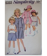 SIMPLICITY 1965 PTRN 6333 SIZE 10 CHILD&#39;S A-LINE DRESS, LINED COAT, HAT ... - £2.35 GBP