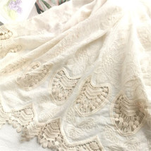 Embroidery Lace Cotton Fabric DIY Crafts Costume Upholstery Curtain Table Cloth  - £13.58 GBP