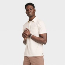 Goodfellow &amp; Co Men&#39;s Short Sleeve Slub Jersey Polo Shirt LARGE Beige Cr... - $19.99
