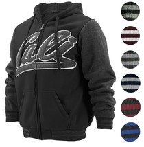 Men's Athletic California Graphic Sherpa Fleece Lined Cali Zip Up Hoodie Jacket - $38.84