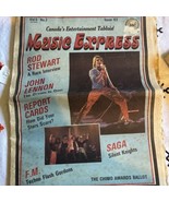 Music Express 1981 Rod Stewart SAGA F.M. John Lennon Newspaper - $26.46