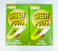 South Park Cheesy Poofs 3 Pair Mens Crew Socks Fits Sock Size 10 to 13 Lot Of 2 - £18.91 GBP