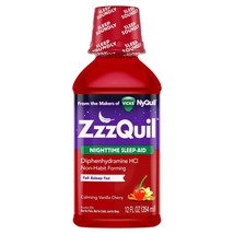 Vicks Zzzquil Nighttime Sleep Aid Liquid Vanilla Cherry 12 fl oz - Fall Asleep.. - £23.86 GBP