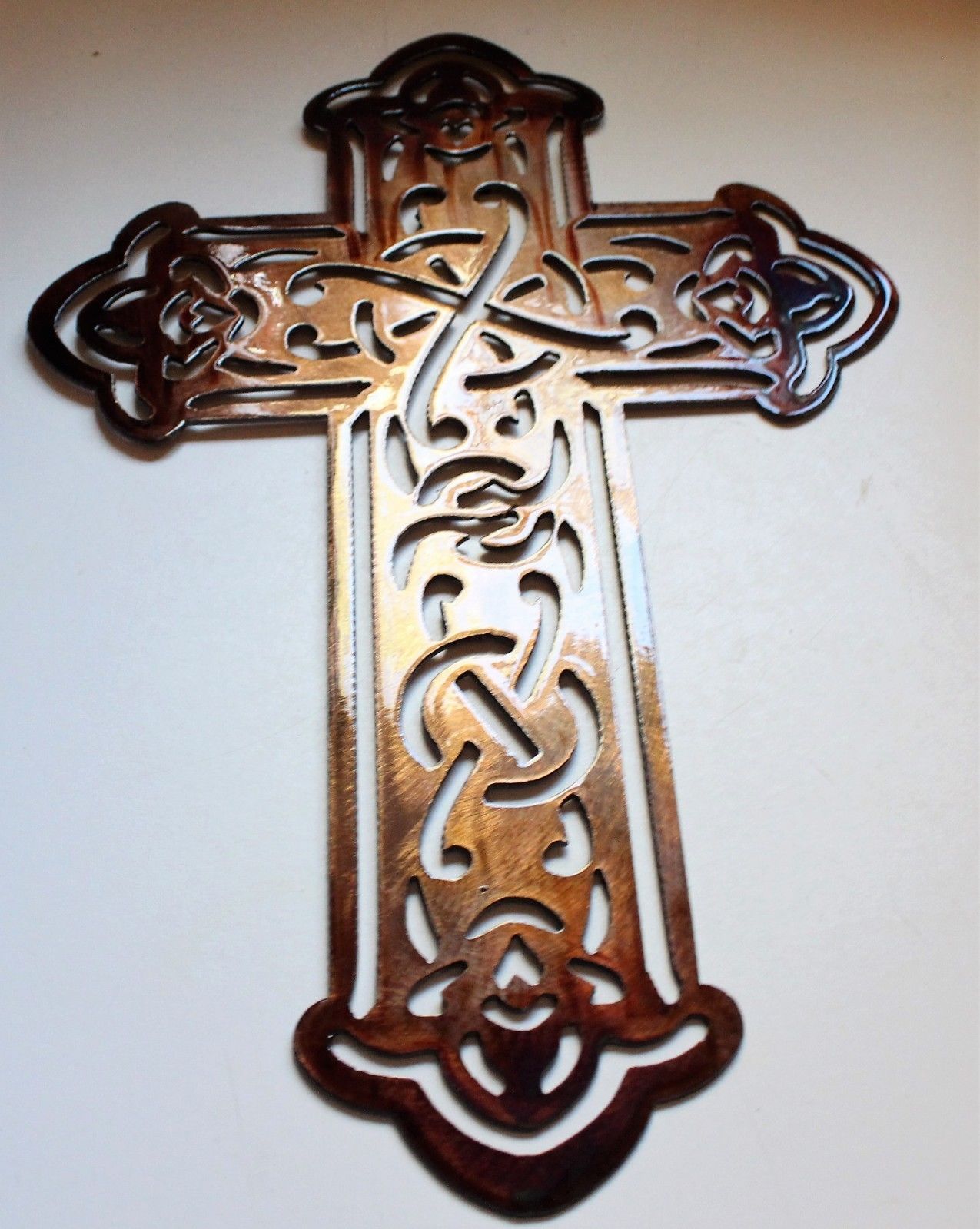 Primary image for Renaissance Styled Ornamental Cross 16" x 10 1/2" Metal Wall Art Decor