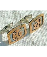 Vintage 18k Sterling Cuff Links Old Cuzco Pivot Back Style Handmade Fronts - £84.39 GBP