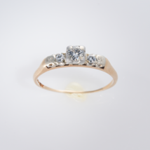 14K Gold Diamond Engagement Wedding Style Ring 3 Natural Stone Appraised  $800 - £219.68 GBP