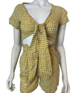 Cider Yellow and Brown Checked Shorts and Cropped Short Sleeve Top Size ... - €12,16 EUR
