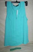 Fun 2 Fun Green Sleeveless Pleated Front Blouse Size Women&#39;s XS Stitch Fix - £23.44 GBP