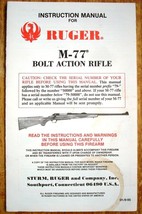 Original Instruction &amp; Parts Manual - Ruger M-77 Bolt Action Rifle - NICE! - £8.59 GBP