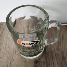 Vtg A &amp; W Thick Heavy Dimpled Glass5 3/4&quot; High  Root Beer Mug with Handl... - $14.25