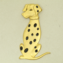 Vintage Articulated Dalmatian Dog Brooch 1980’s Gold Tone Dog Pin  - £6.22 GBP