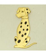 Vintage Articulated Dalmatian Dog Brooch 1980’s Gold Tone Dog Pin  - £6.09 GBP