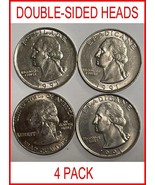 4 DOUBLE SIDED HEAD U.S. NOVELTY QUARTERS - HEADS ON BOTH SIDES - £15.81 GBP
