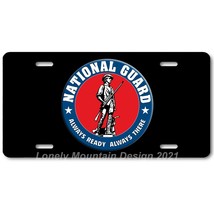National Guard Inspired Art on Black FLAT Aluminum Novelty Car License Tag Plate - £14.09 GBP