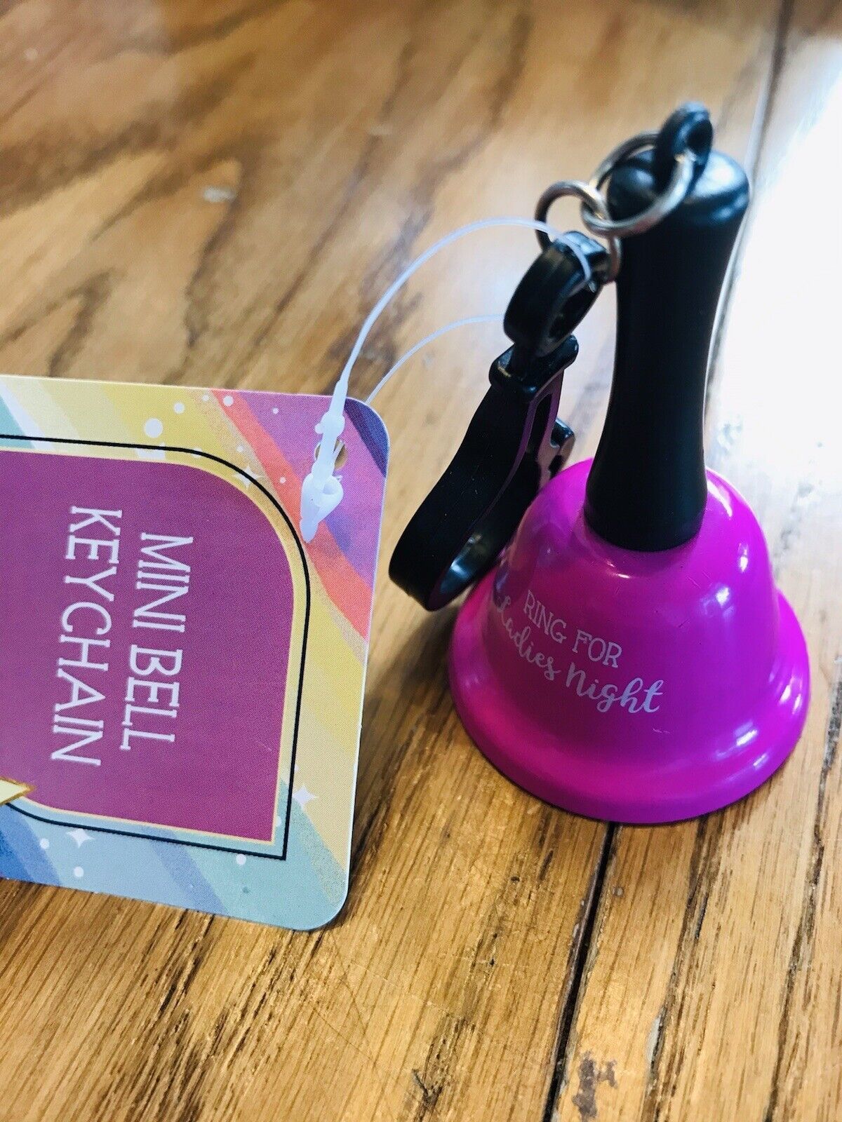 Mini Bell Key Chain “Ring for Ladies Night” Pink-BRAND NEW-SHIPS N 24 HO... - $11.76