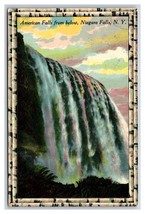 American Falls From Below Niagara Falls NY Faux Birch Border DB Postcard T20 - $2.92