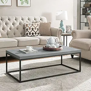 Concrete Coffee Table/Ottoman Center Table For Living Room, 47&quot; Rectangl... - $296.99